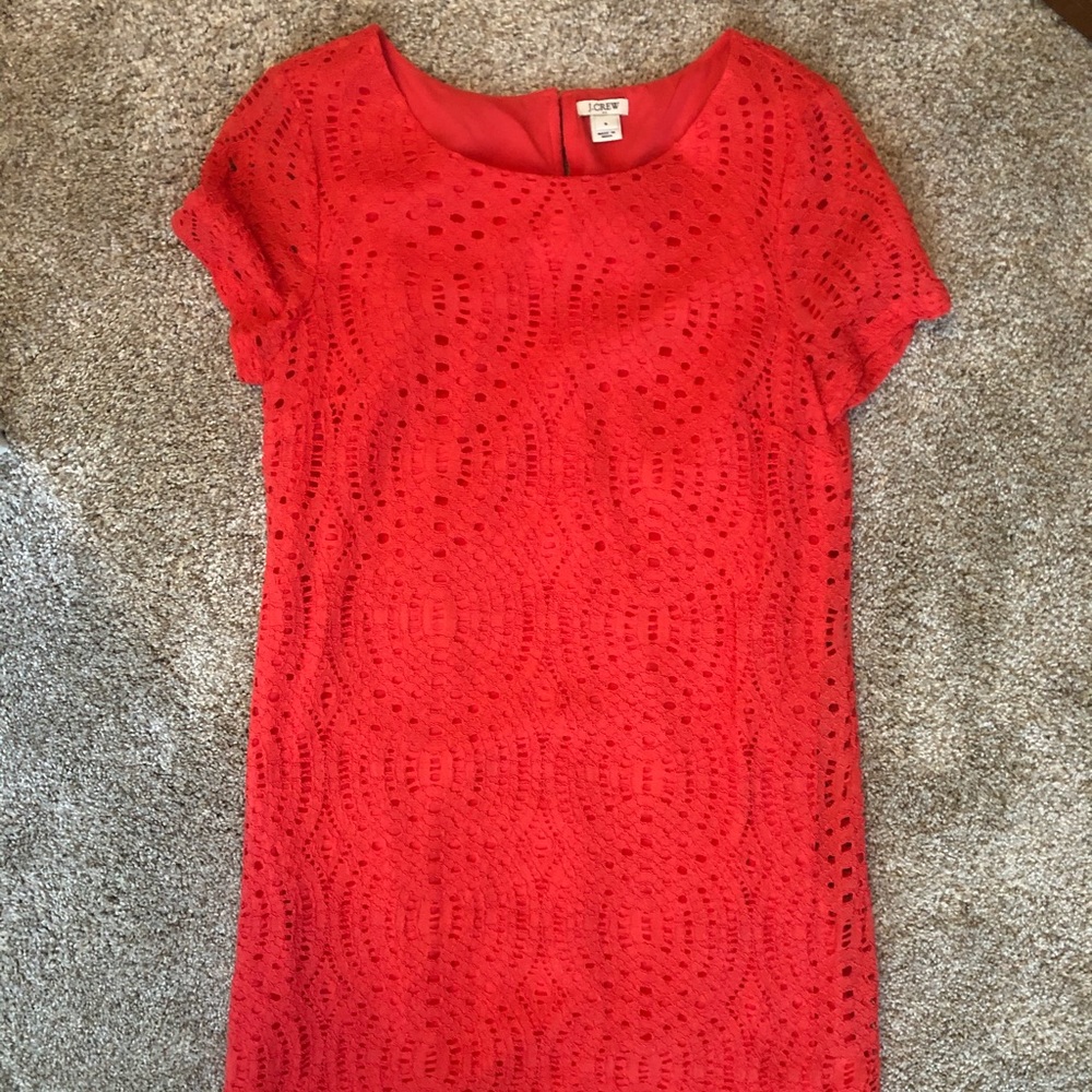 J. Crew size 8 women’s coral lace shift dress